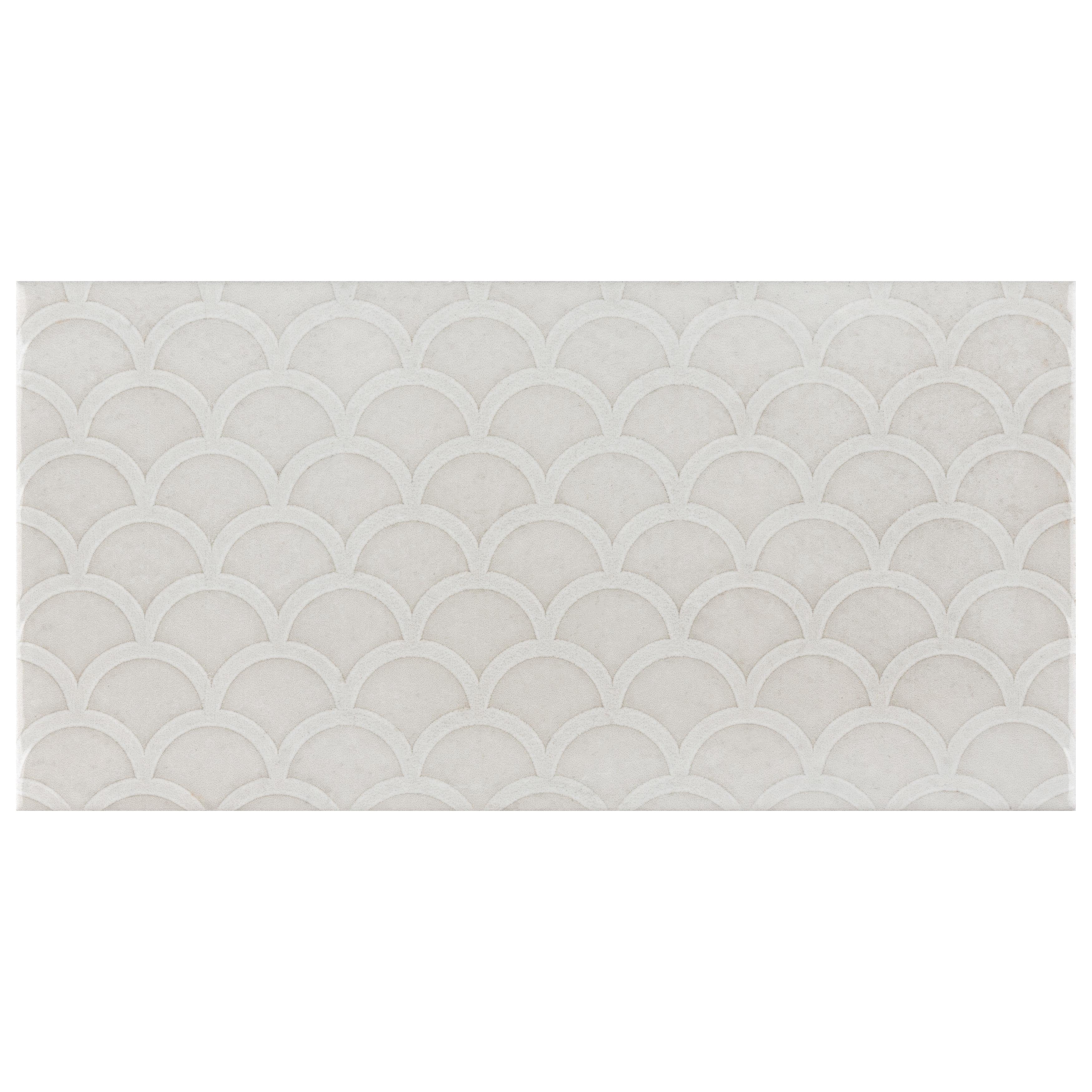 Somertile Camden D Cor Bianco 4X8 Inch Ceramic Wall Tile 50 Tiles 11.9 Sqft. Case