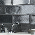 Somertile Camden D Cor Nero 4X8 Inch Ceramic Wall Tile 50 Tiles 11.9 Sqft. Case