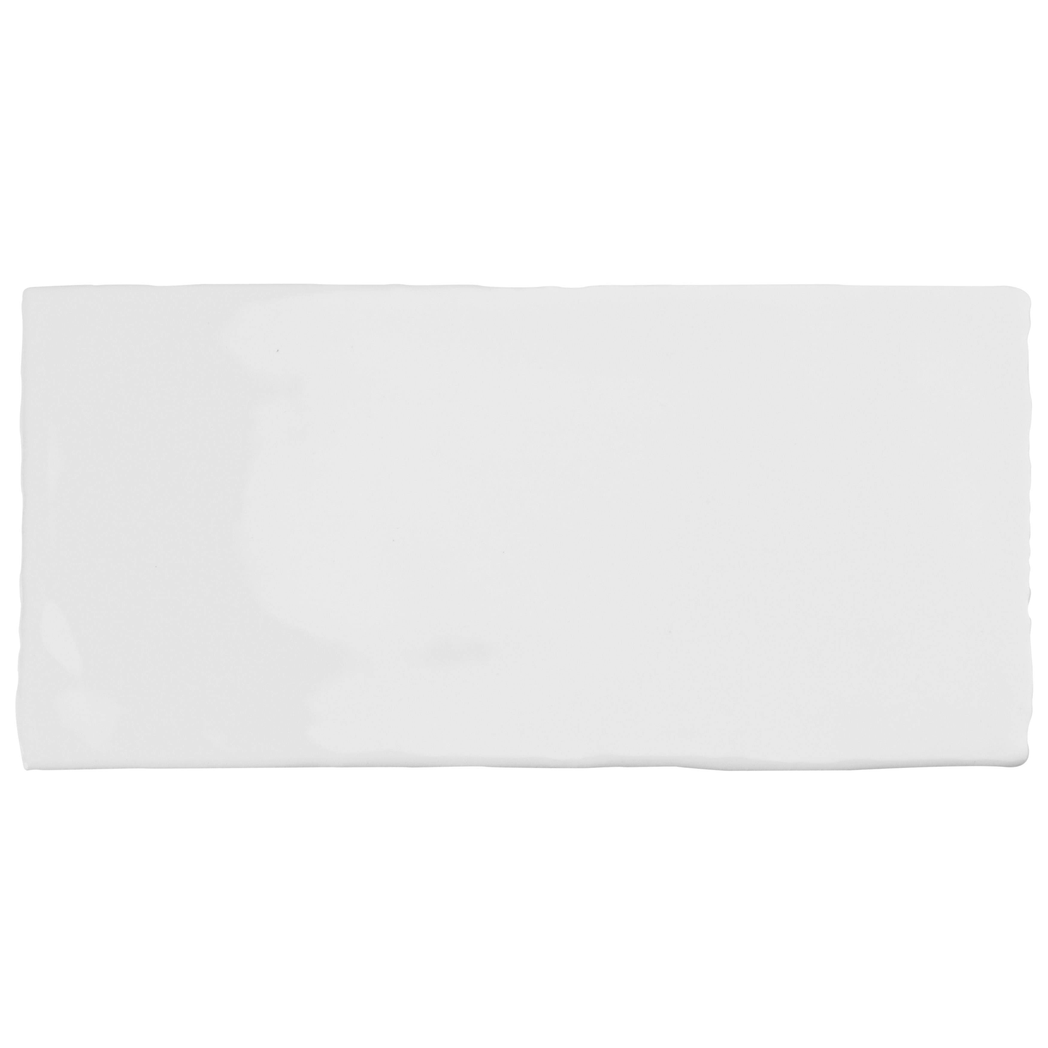 Somertile 2.88 X 5.88 Inch Rook Glossy White Ceramic Wall Tile 44 Tiles 5.67 Sqft.