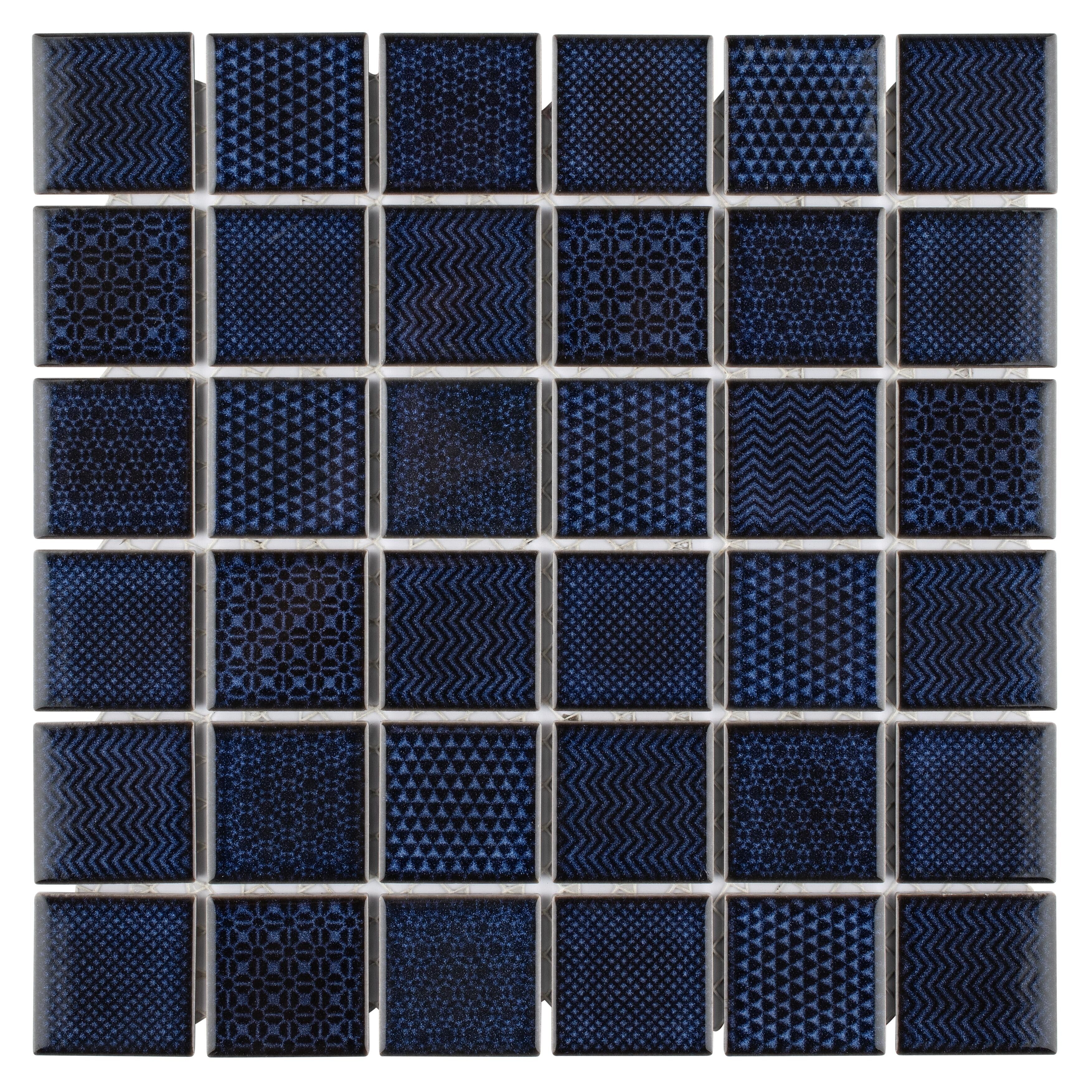 Somertile 11.625X11.625 Inch Jade Royal Porcelain Mosaic Floor And Wall Tile 10 Tiles 9.59 Sqft.
