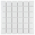 Somertile 11.625X11.625 Inch Jade White Porcelain Mosaic Floor And Wall Tile 10 Tiles 9.59 Sqft.