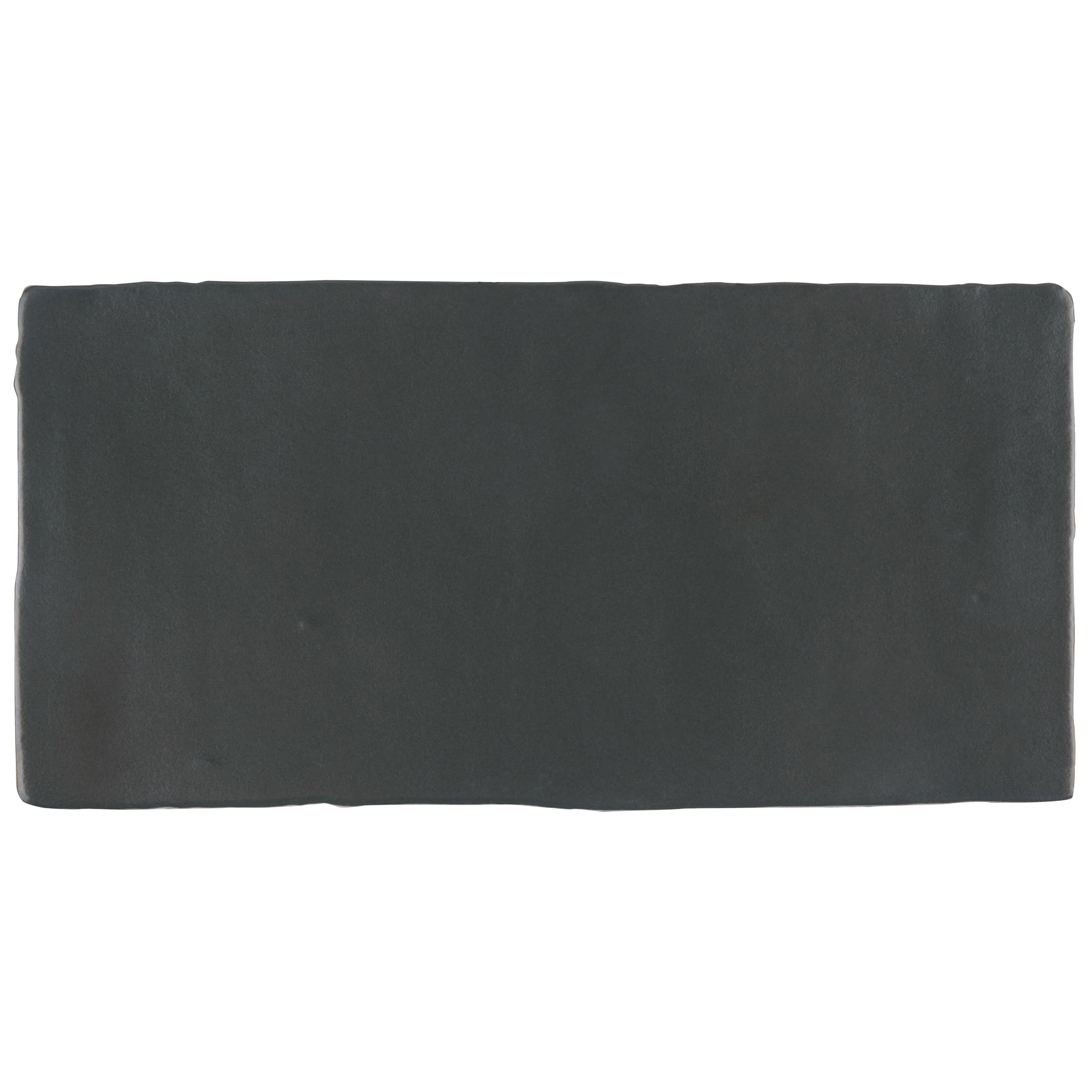 Somertile 3X6 Inch Gloucester Matte Satin Nero Ceramic Wall Tile 44 Tiles 6.02 Sqft. Case