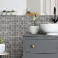 Somertile Classico 2 In. Black 11.63X11.63 Inch Porcelain Mosaic Tile 10 Tiles 9.97 Sqft. Case