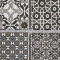 Somertile Classico 4 In. Black 11.63X11.63 Inch Porcelain Mosaic Tile 10 Tiles 9.59 Sqft. Case