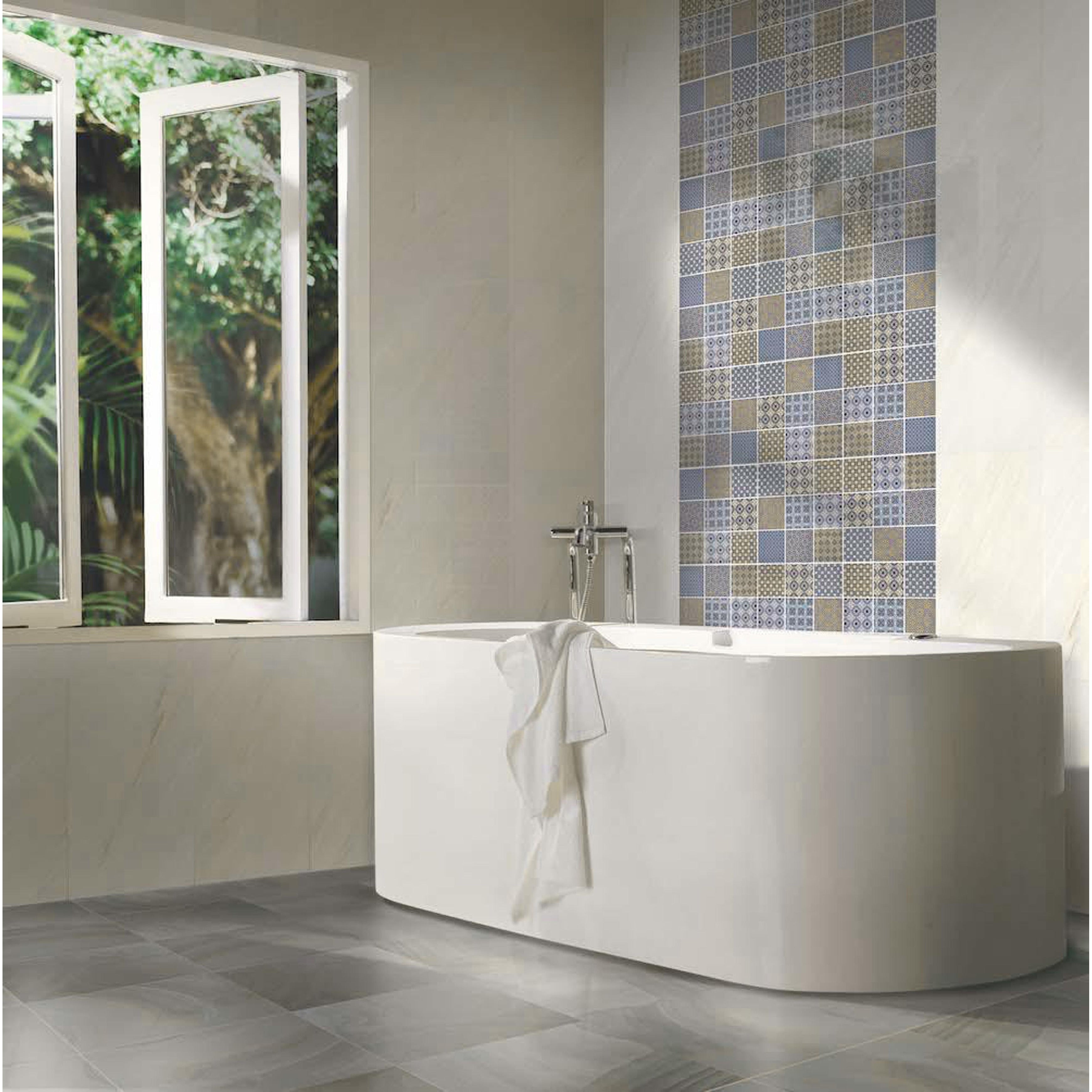 Somertile 11.625X11.625 Inch Ludwig Porcelain Mosaic Floor And Wall Tile 10 Tiles 9.79 Sqft.