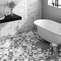 Somertile 7X8 Inch Carra Bardiglio Hexagon Geo Porcelain Floor And Wall Tile 35 Tiles 11 Sqft.