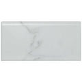 Somertile 3X6 Inch Carra Carrara Glossy Bullnose Ceramic Wall Trim Tile 4 Tiles