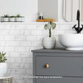 Somertile 1.5X6 Inch Carra Carrara Glossy Pencil Bullnose Ceramic Wall Trim Tile 8 Tiles