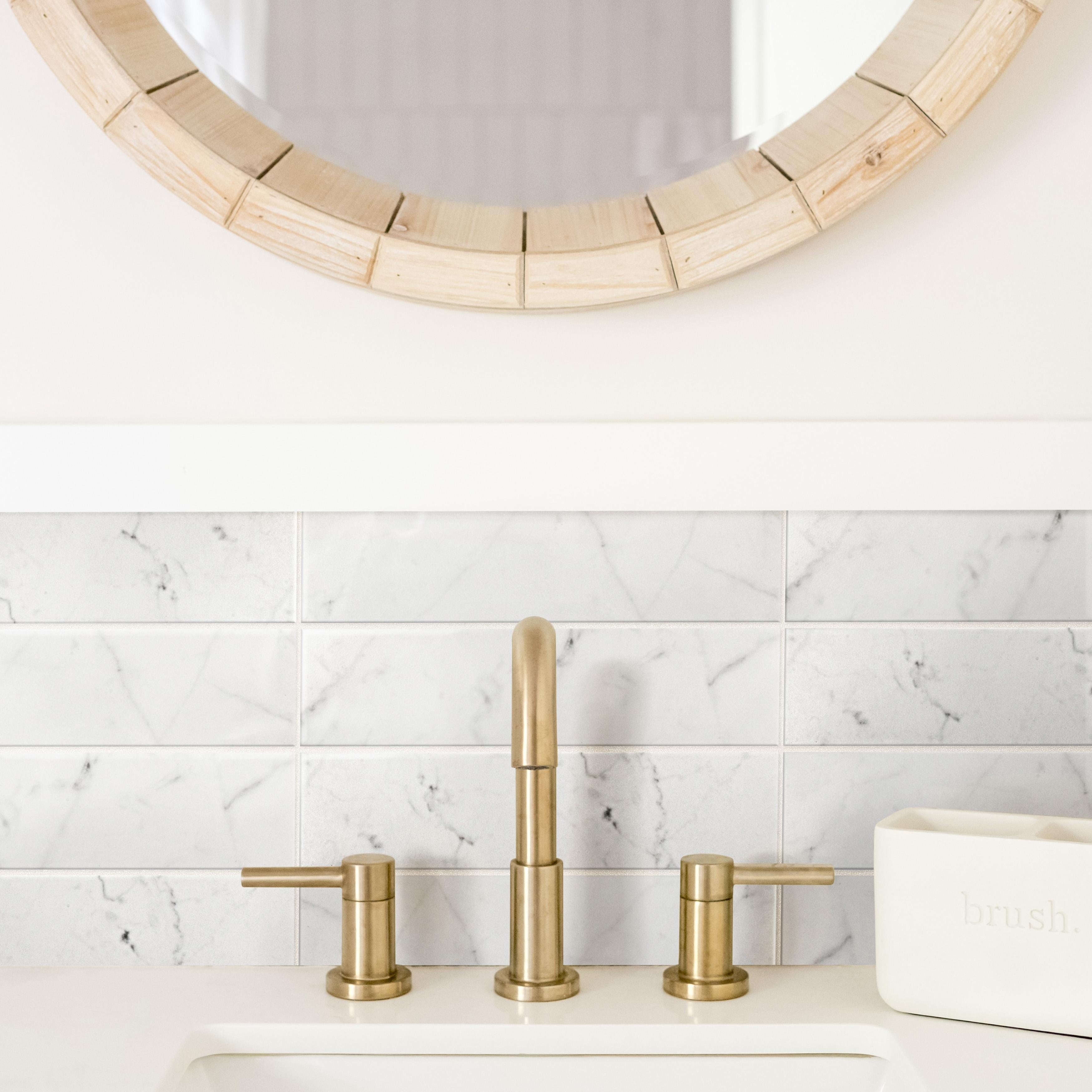 Somertile 3X12 Inch Carra Carrara Matte Ceramic Wall Tile 44 Tiles 12.16 Sqft.