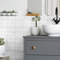 Somertile 3X6 Inch Carra Carrara Matte Bullnose Ceramic Wall Trim Tile 4 Tiles