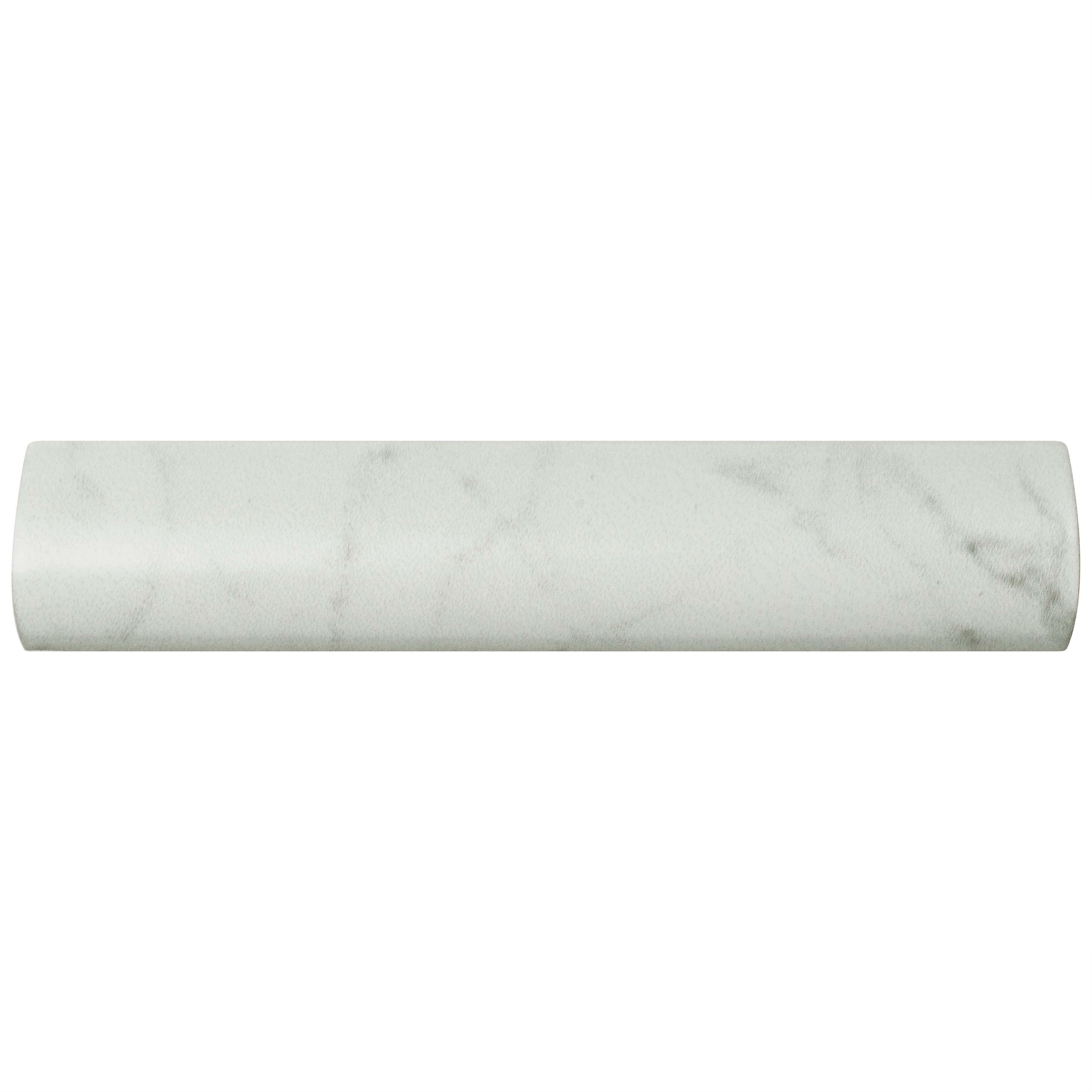 Somertile 1.25X6 Inch Carra Carrara Matte Pencil Bullnose Ceramic Wall Trim Tile 8 Tiles