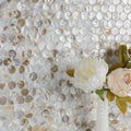Somertile 11.25X11.625 Inch Seashell Penny Natural Seashell Mosaic Wall Tile 10 Tiles 9.1 Sqft.