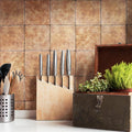 Somertile 7.75X7.75 Inch Gavras Marron Ceramic Floor And Wall Tile 25 Tiles 11.5 Sqft.