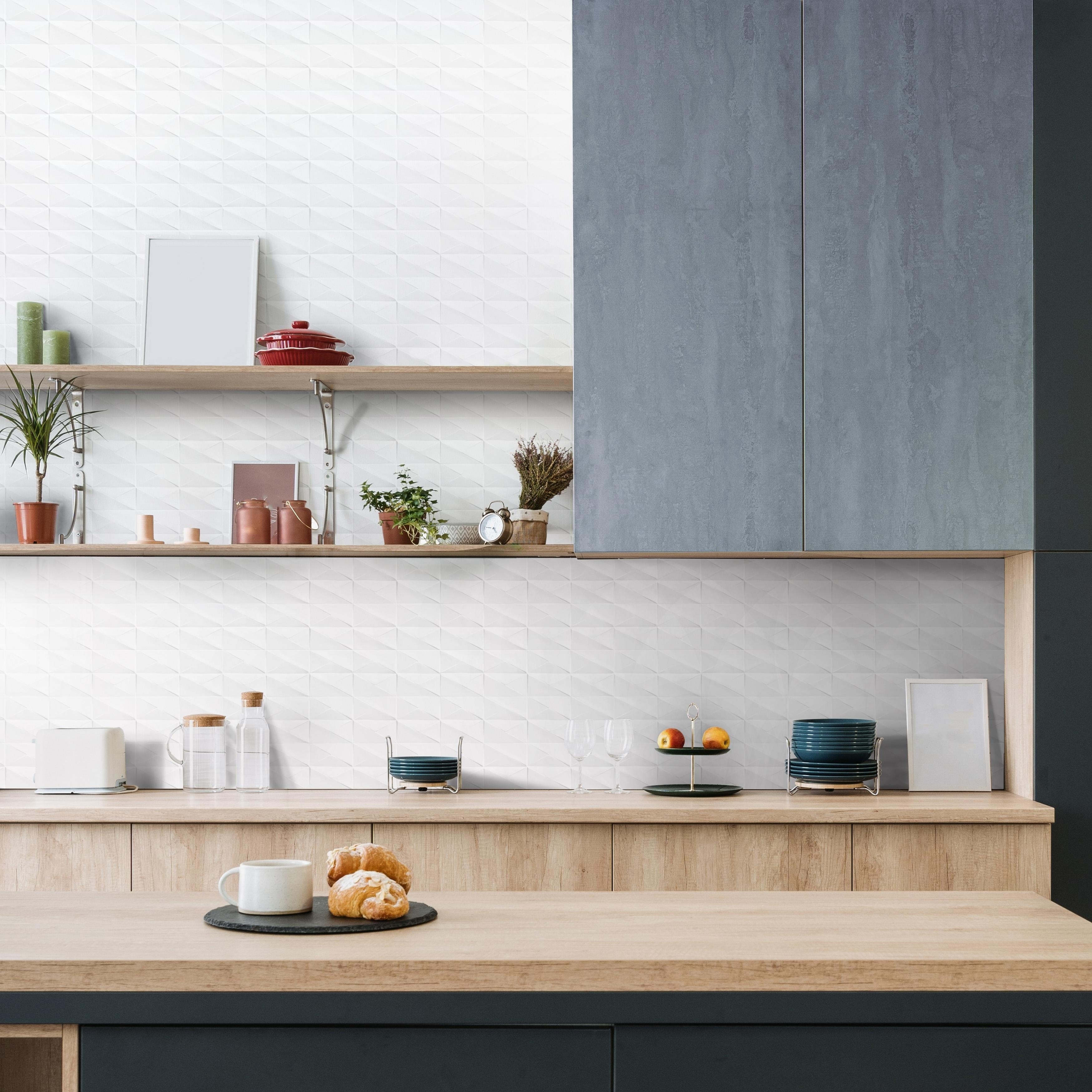 Merola Tile Cotton Fold Glossy White 13 1 8 X 39 3 8 Ceramic Wall Tile Pallet 20 Tiles