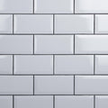 Somertile 3 X 6 Inch Crown Heights Beveled Glossy White Ceramic Wall Tile 44 Tiles 6.03 Sqft.