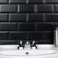 Somertile 3 X 6 Inch Crown Heights Beveled Matte Black Ceramic Wall Tile 44 Tiles 6.03 Sqft.