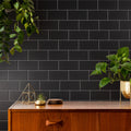 Somertile 3 X 6 Inch Crown Heights Matte Black Ceramic Wall Tile 44 Tiles 6.03 Sqft.
