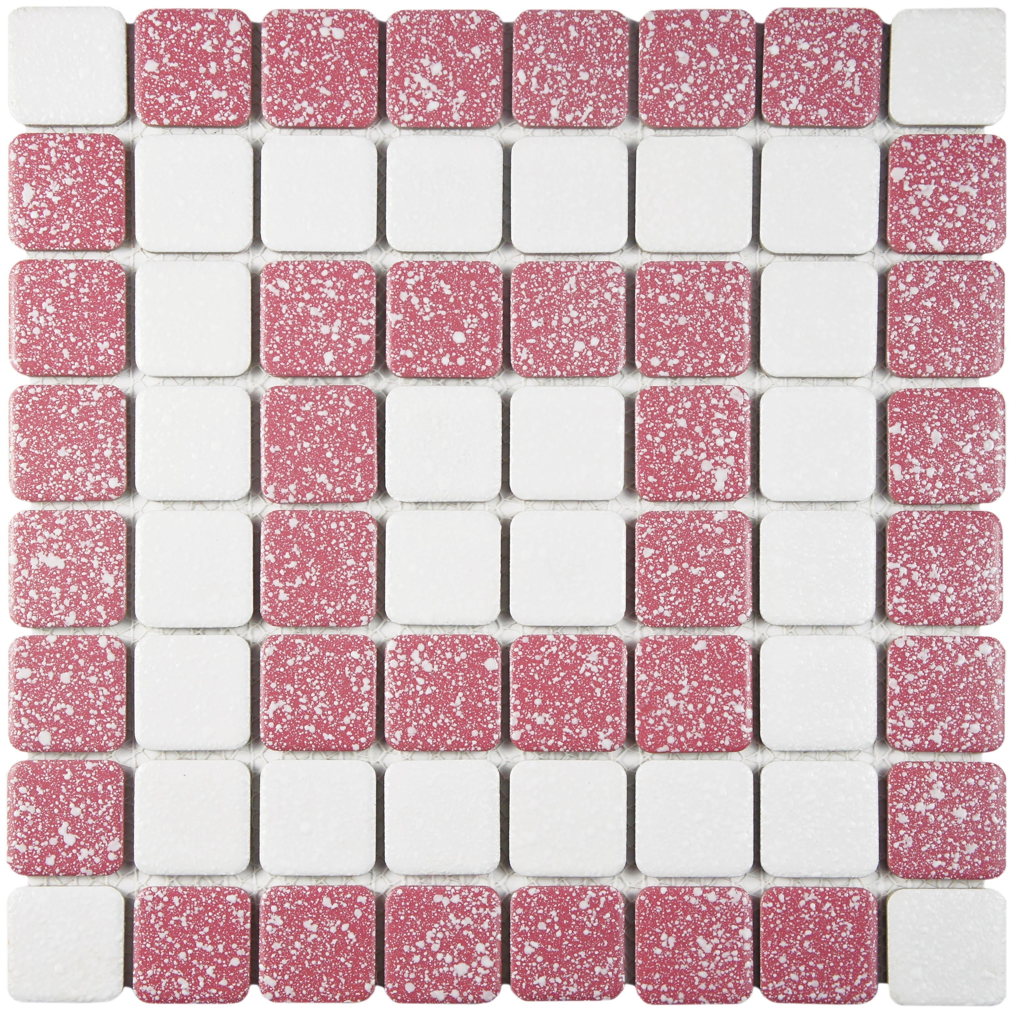 Somertile 11.75X11.75 Inch Scholar Bazaar Flamingo Porcelain Mosaic Floor And Wall Tile 10 Tiles 9.79 Sqft.
