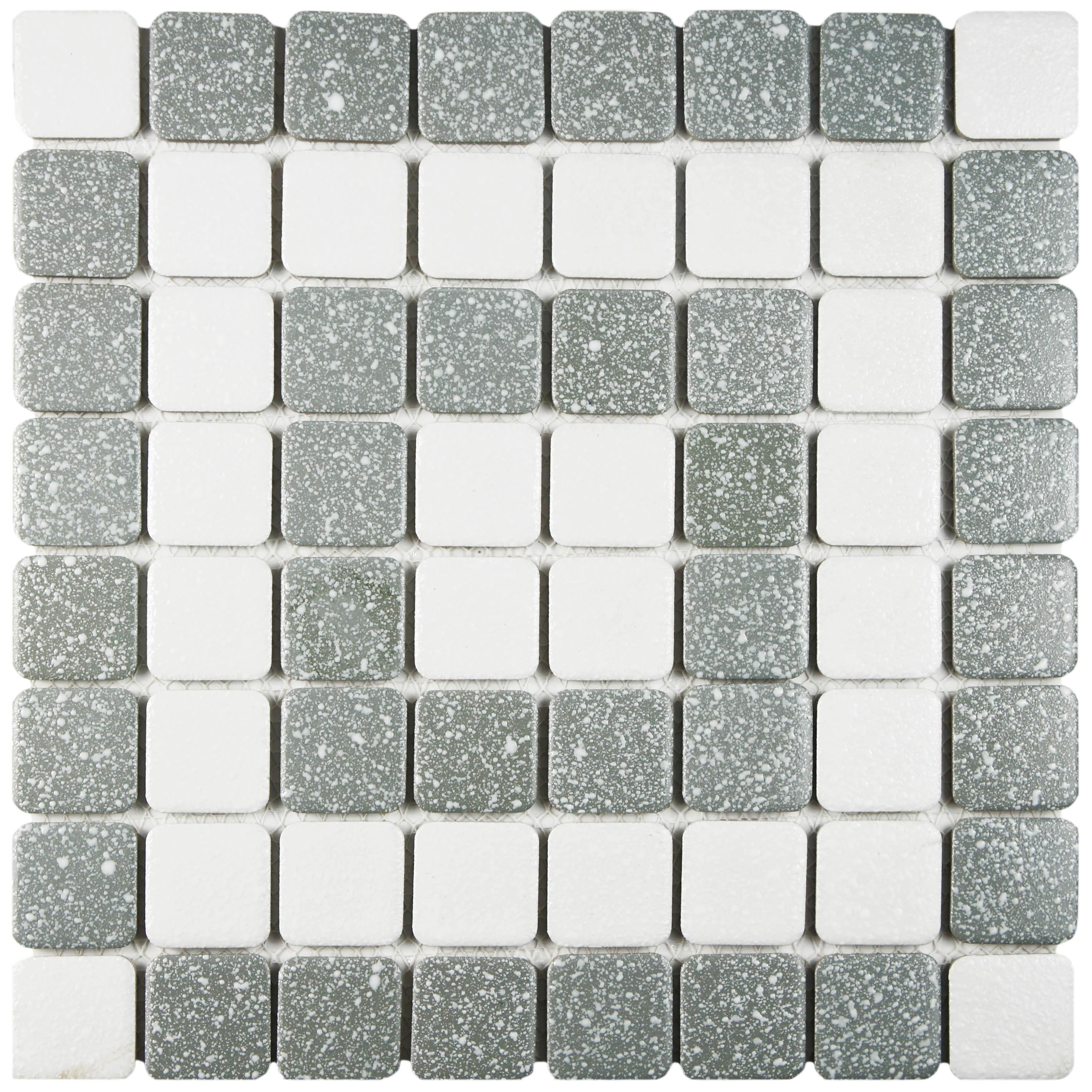 Somertile 11.75X11.75 Inch Scholar Bazaar Grey Porcelain Mosaic Floor And Wall Tile 10 Tiles 9.79 Sqft.