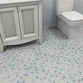 Somertile 11.75X11.75 Inch Scholar Square Blue Porcelain Mosaic Floor And Wall Tile 10 Tiles 9.79 Sqft.