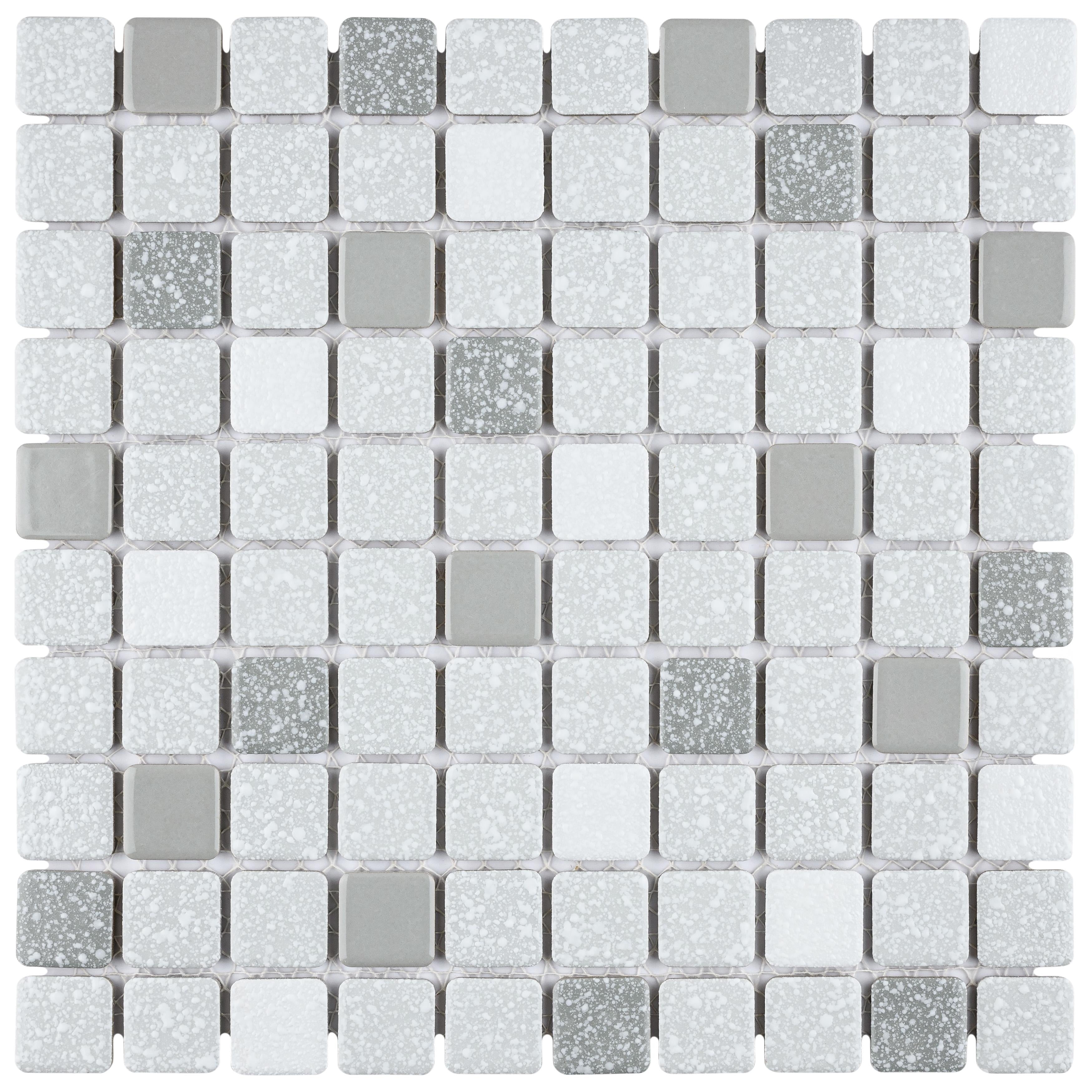 Somertile 11.75X11.75 Inch Scholar Grey Porcelain Mosaic Floor And Wall Tile 10 Tiles 9.79 Sqft.
