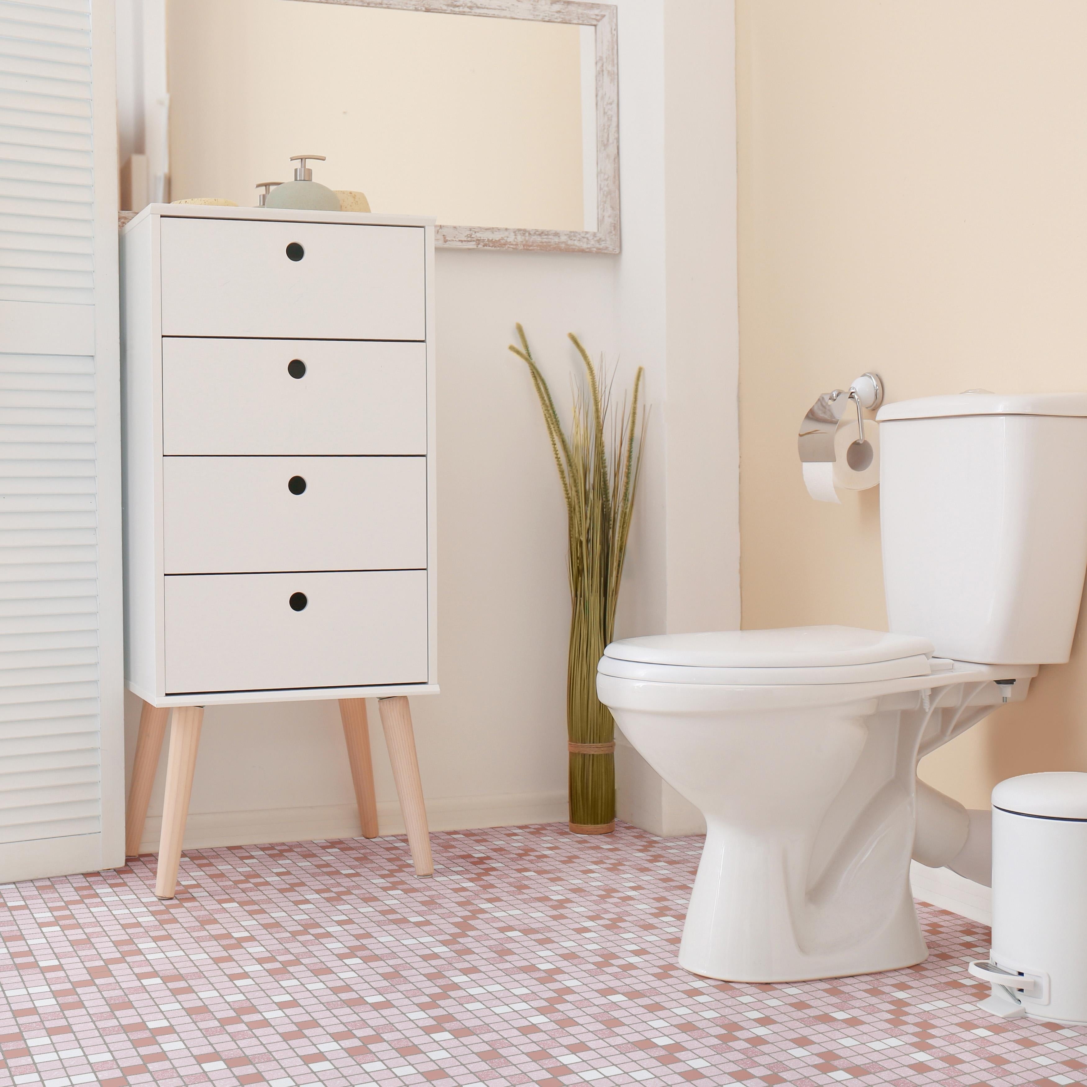 Somertile 11.75X11.75 Inch Scholar Pink Porcelain Mosaic Floor And Wall Tile 10 Tiles 9.79 Sqft.