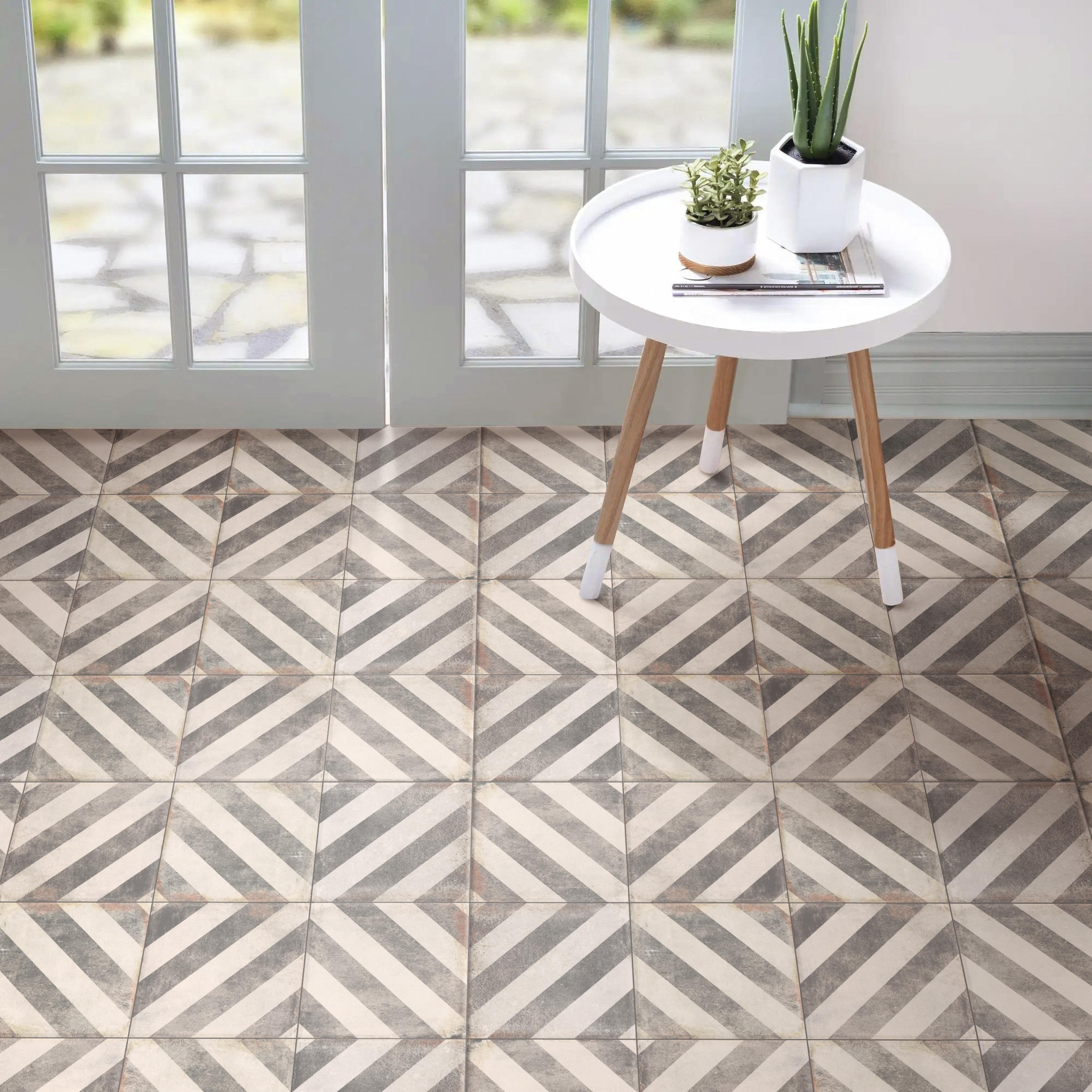 Somertile 8.75X8.75 Inch Anticato D Cor Obliqua Porcelain Floor And Wall Tile 20 Tiles 11.25 Sqft.