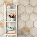 Somertile 11X12.625 Inch Anticato Bianco Hex Porcelain Floor And Wall Tile 15 Tiles 11.42 Sqft.