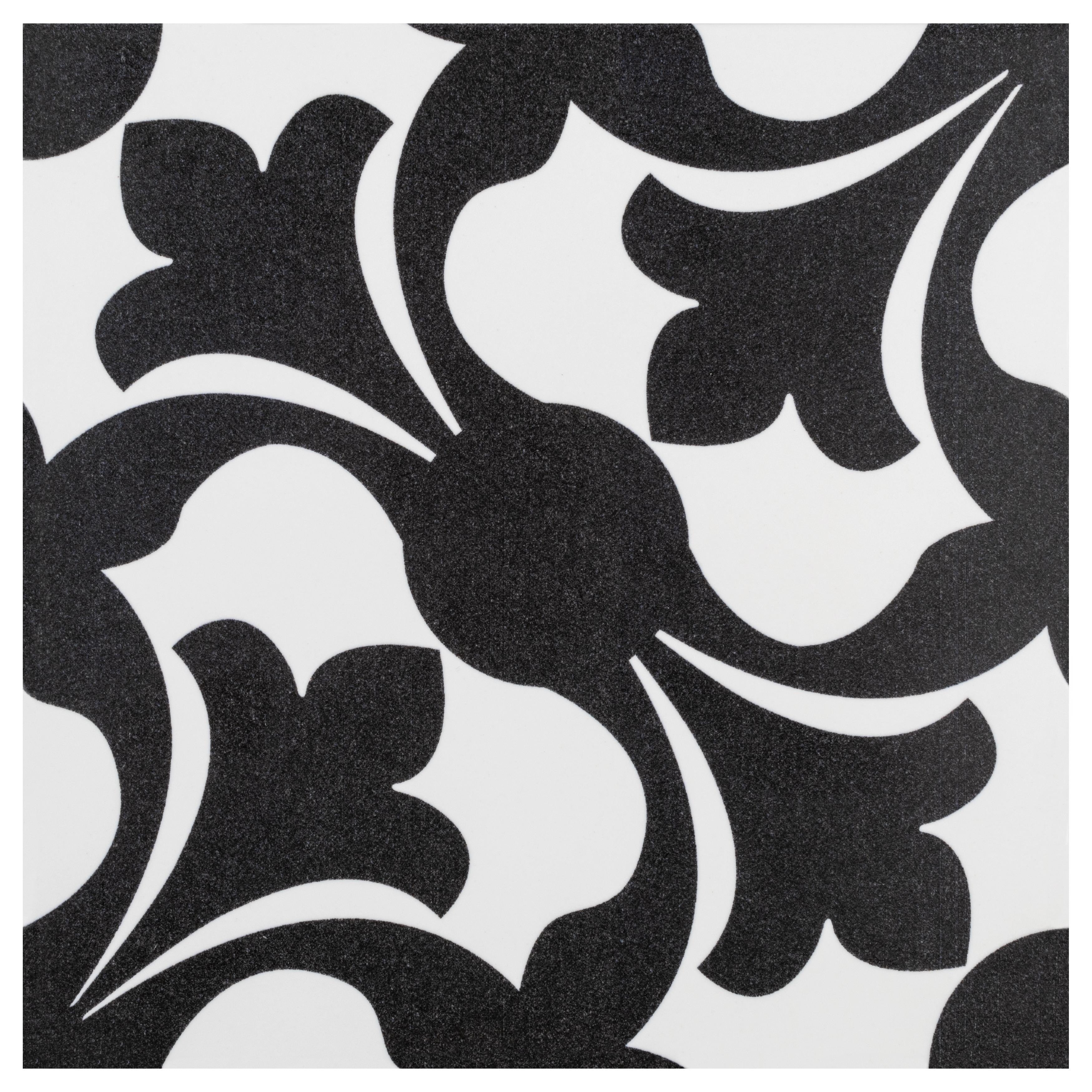 Somertile 7.75X7.75 Inch Emozione Nero Ceramic Floor And Wall Tile 25 Tiles 10.94 Sqft.