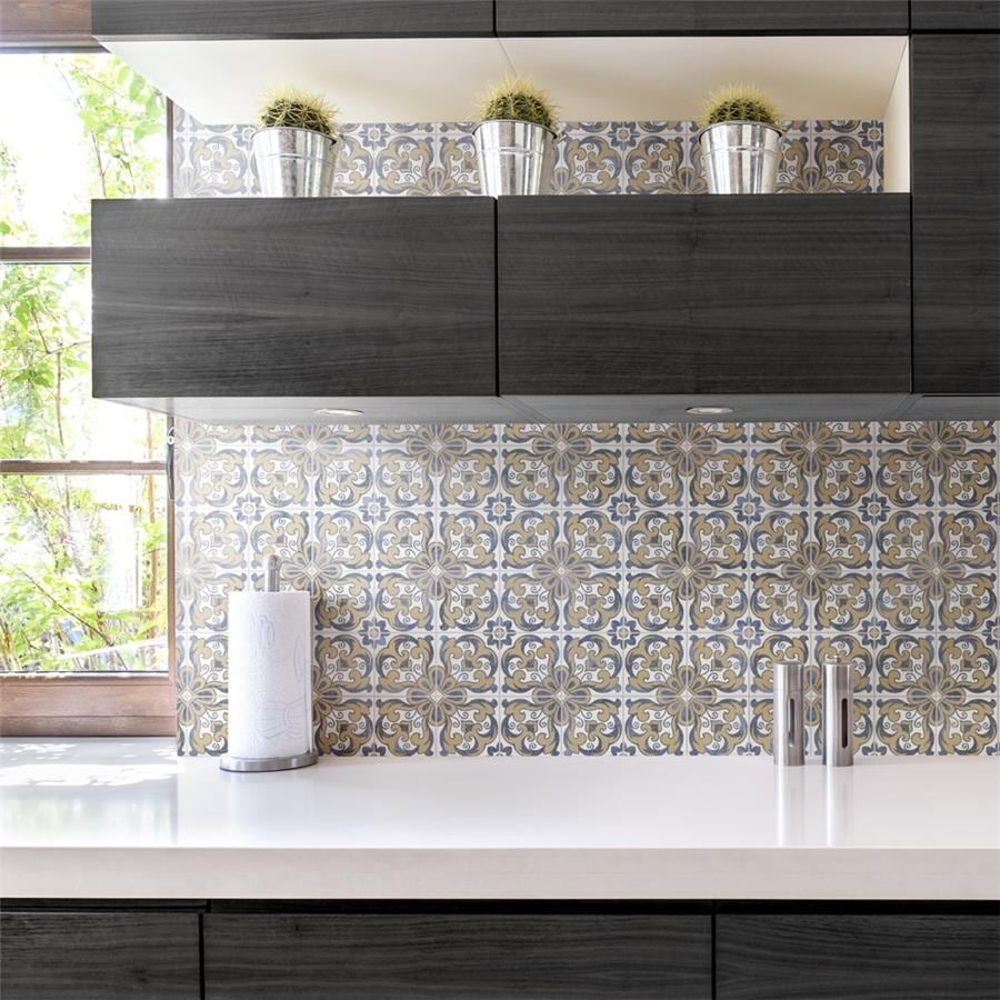Somertile Harmonia Royal Bloom 13X13 Inch Ceramic Floor And Wall Tile 10 Tiles 12.19 Sqft. Case
