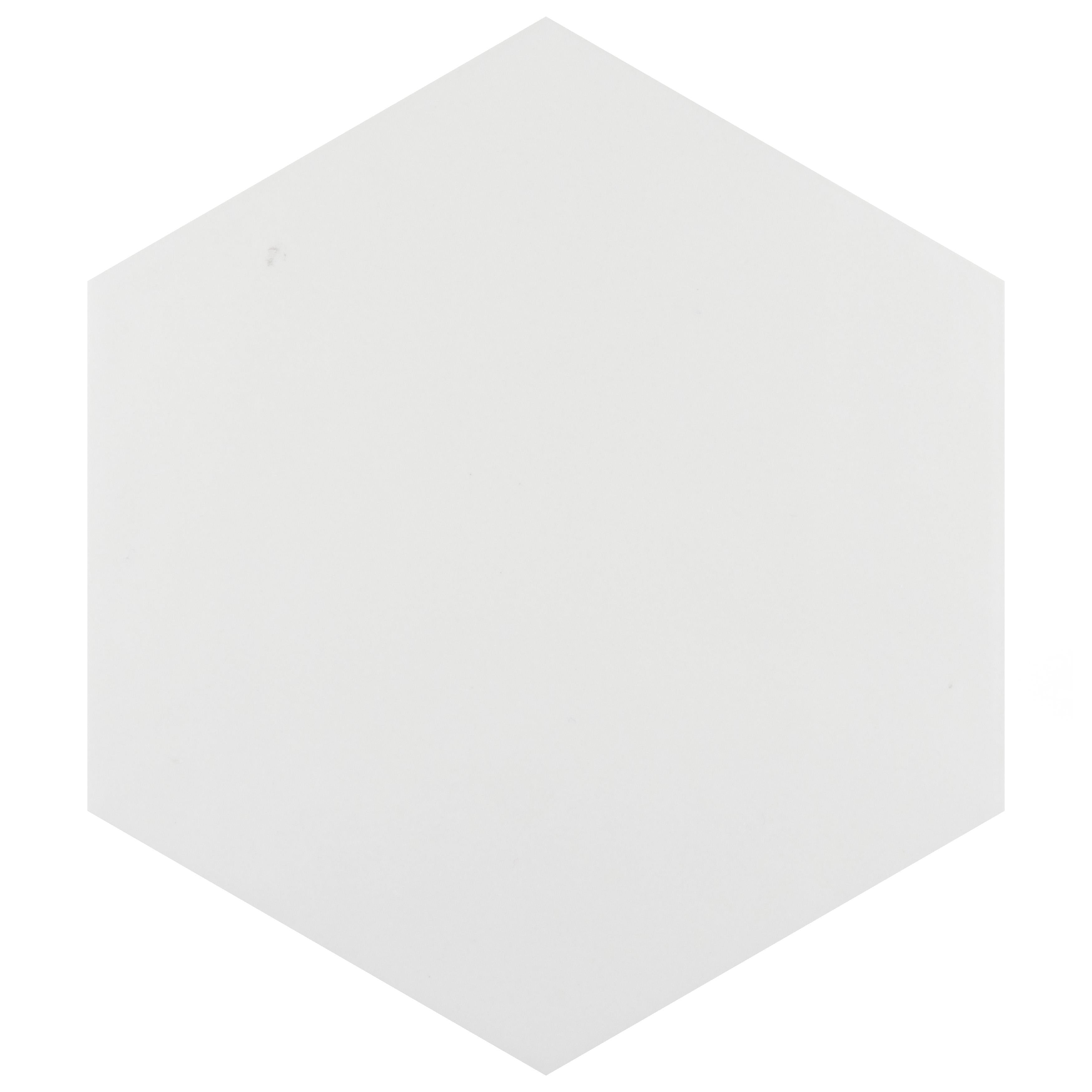 Somertile 7X8 Inch Hextile Matte Blanco Porcelain Floor And Wall Tile 14 Tiles 4.4 Sqft.