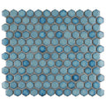 Somertile Hudson Hex 1 In. Marine 13X11.25 Inch Porcelain Mosaic Tile 10 Tiles 11.14 Sqft. Case