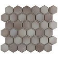 Somertile Hudson 2 Due Hex Dove Grey 12 1 2 In. X 11 1 4 In. Porcelain Mosaic Tile 10 Tiles 9.97 Sqft.