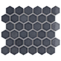 Somertile Hudson Due Hex 2 In. Imperial Grey 12.5X11 Inch Porcelain Mosaic Tile 10 Tiles 9.97 Sqft. Case