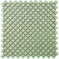 Somertile 12.375X12.375 Inch Jewel Light Green Porcelain Mosaic Floor And Wall Tile 10 Tiles 10.5 Sqft.