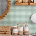 Somertile 12.375X12.375 Inch Frontier Light Green Porcelain Mosaic Floor And Wall Tile 10 Tiles 10.7 Sqft.