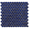 Somertile 12X12.625 Inch Penny Blue Eye Porcelain Mosaic Floor And Wall Tile 10 Tiles 10.2 Sqft.