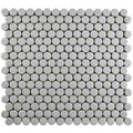 Somertile 12X12.625 Inch Penny Scholar Grey Porcelain Mosaic Floor And Wall Tile 10 Tiles 10.2 Sqft.