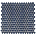 Somertile 12X12.625 Inch Penny Denim Blue Porcelain Mosaic Floor And Wall Tile 10 Tiles 10.2 Sqft.