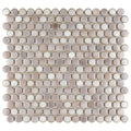 Somertile 12X12.625 Inch Penny Dove Grey Porcelain Mosaic Floor And Wall Tile 10 Tiles 10.2 Sqft.
