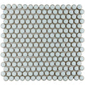Somertile 12X12.625 Inch Penny Silk White Porcelain Mosaic Floor And Wall Tile 10 Tiles 10.2 Sqft.