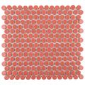 Somertile 12X12.625 Inch Penny Vermilio Porcelain Mosaic Floor And Wall Tile 10 Tiles 10.2 Sqft.