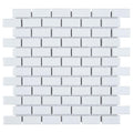 Somertile 11.875X12 Inch Zaharina Subway White Porcelain Mosaic Floor And Wall Tile 10 Tiles 9.9 Sqft.