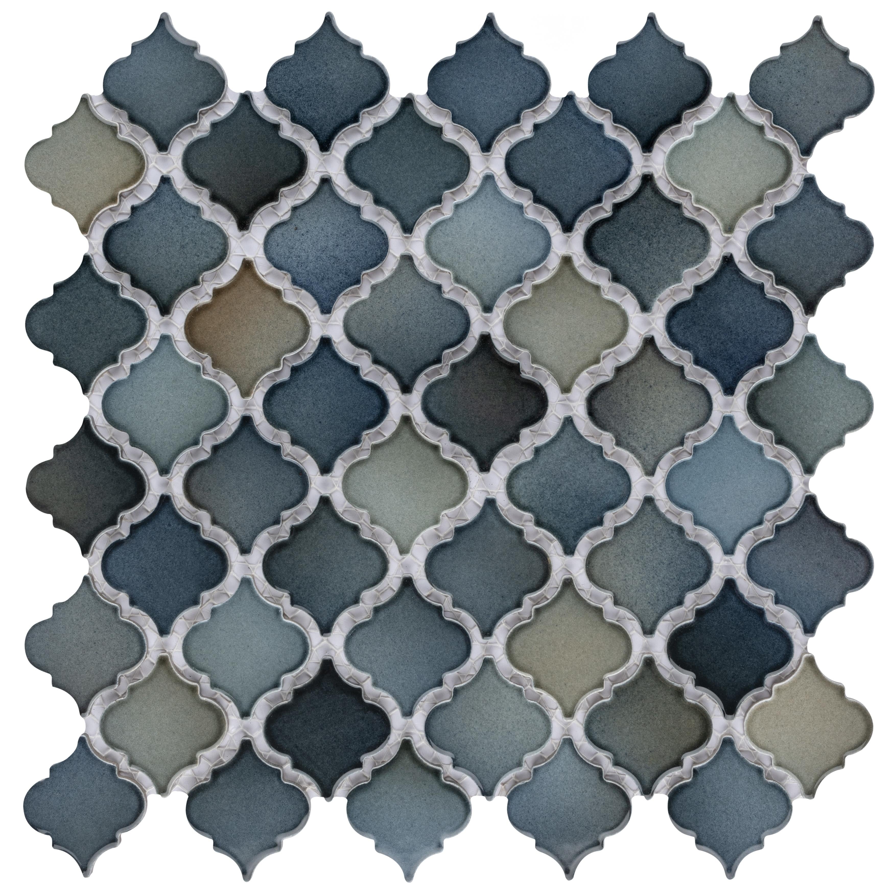 Somertile 12.375X12.5 Inch Antaeus Atlantis Porcelain Mosaic Floor And Wall Tile 10 Tiles 10.7 Sqft.