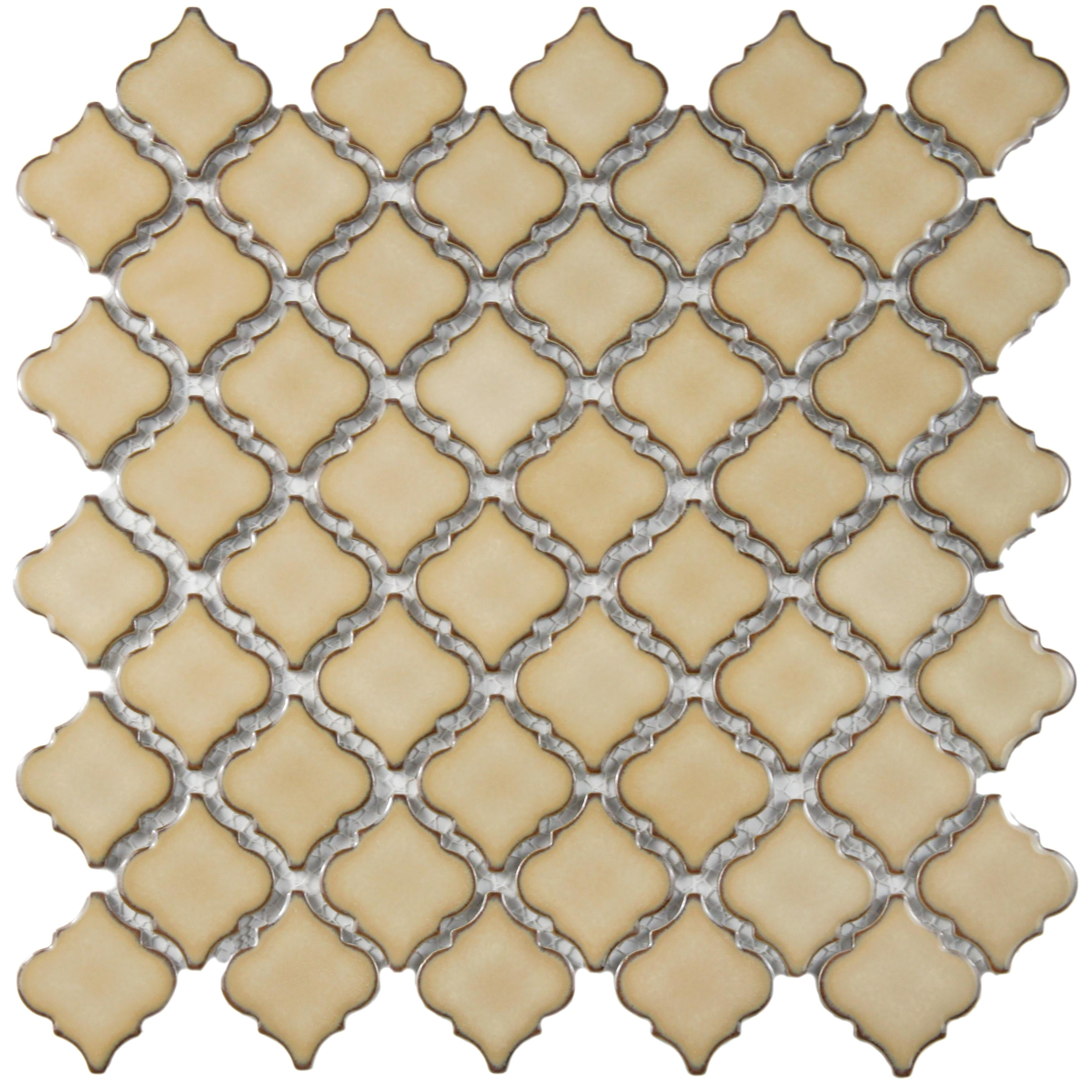 Somertile 12.375X12.5 Inch Antaeus Caffe Porcelain Mosaic Floor And Wall Tile 10 Tiles 10.7 Sqft.