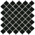 Somertile 12.375X12.5 Inch Antaeus Glossy Black Porcelain Mosaic Floor And Wall Tile 10 Tiles 10.7 Sqft.