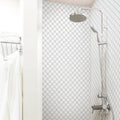Somertile 12.375X12.5 Inch Antaeus Glossy White Porcelain Mosaic Floor And Wall Tile 10 Tiles 10.7 Sqft.