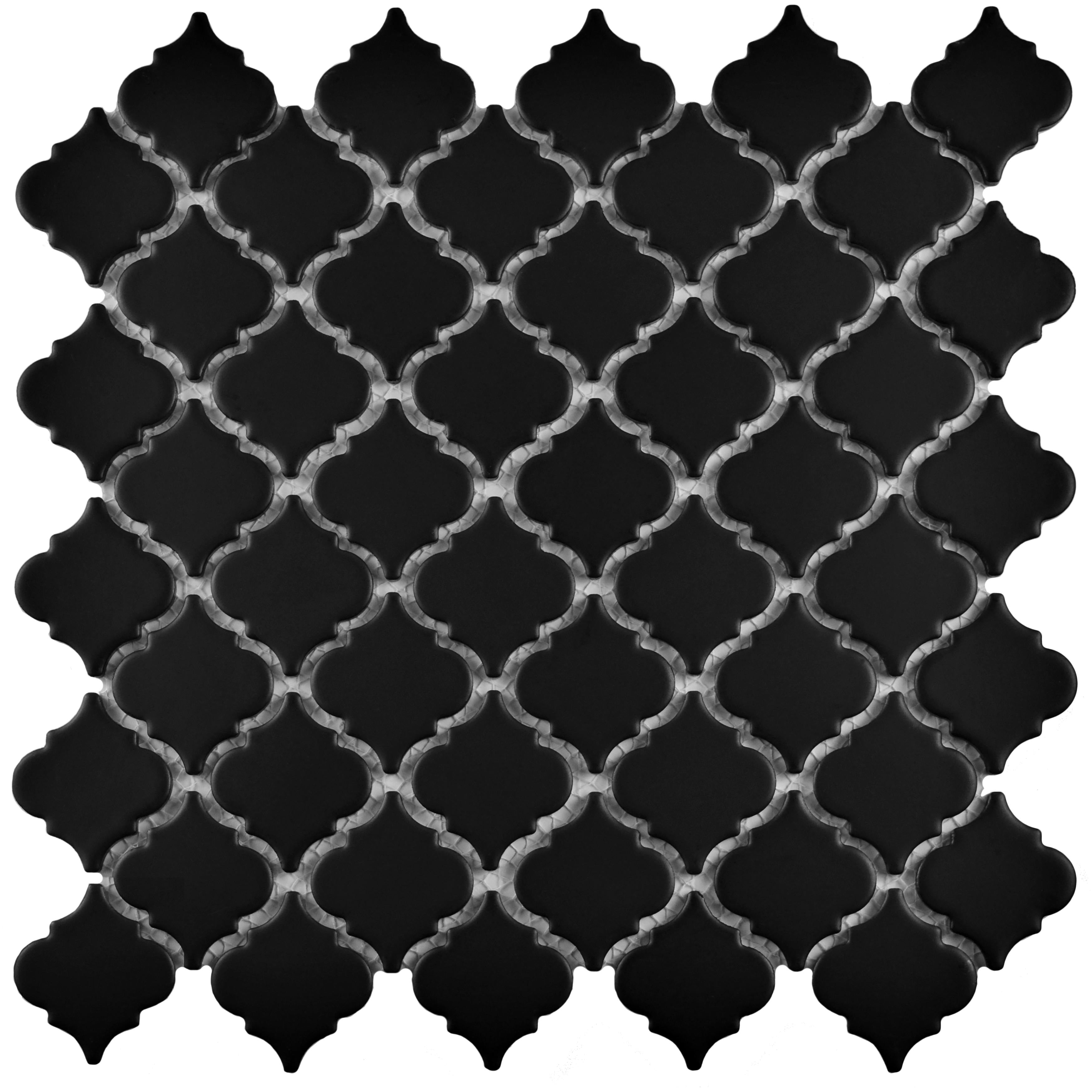 Somertile 12.375X12.5 Inch Antaeus Matte Black Porcelain Mosaic Floor And Wall Tile 10 Tiles 10.7 Sqft.