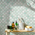 Somertile 12.375X12.5 Inch Antaeus Mint Green Porcelain Mosaic Floor And Wall Tile 10 Tiles 10.7 Sqft.