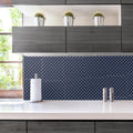 Somertile 12.375X12.5 Inch Antaeus Smoky Blue Porcelain Mosaic Floor And Wall Tile 10 Tiles 10.7 Sqft.